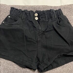 Bershka Black High-Waisted Women Shorts